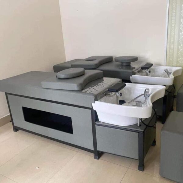 Giường Gội Đầu Dưỡng Sinh Spa Chân Sắt Chậu Nhựa Tai Thỏ - Ảnh 04