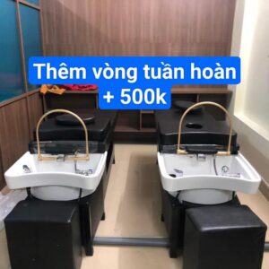 Giường gội đầu dưỡng sinh spa chân gỗ chậu nhựa tai thỏ - Ảnh 04
