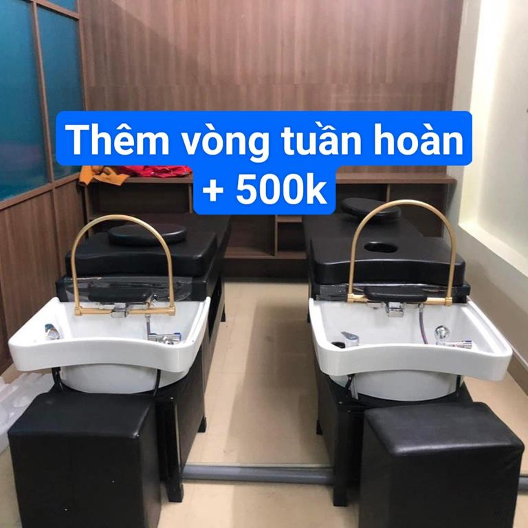 Giường gội đầu dưỡng sinh spa chân gỗ chậu sứ tai thỏ - Ảnh 03