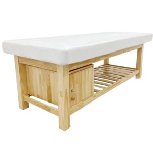 Giường massage spa gỗ thông cao cấp có tủ kích thước 180x70cm - Ảnh 01