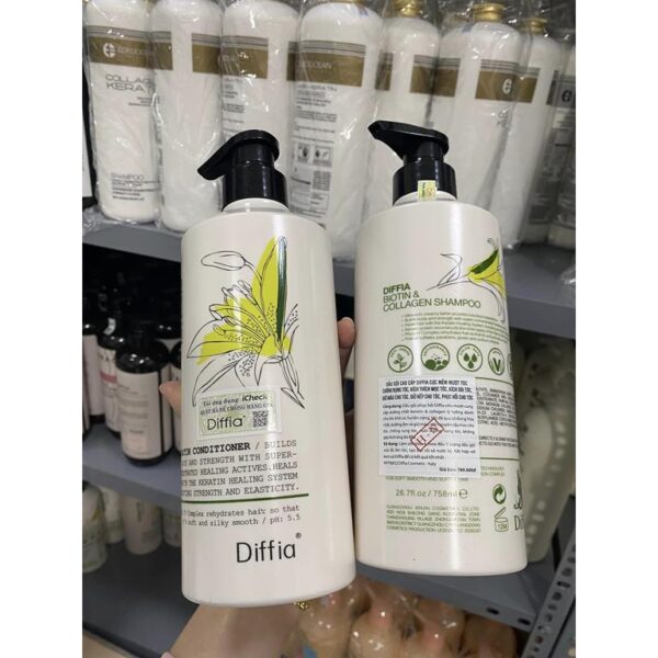 Cặp Dầu Gội và Dầu Xả Diffia Keratin 758ml mềm mượt phục hồi tóc - Ảnh 01