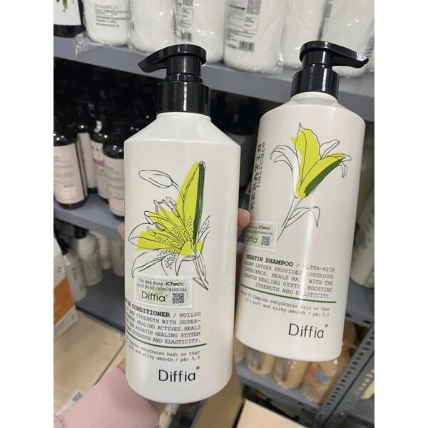 Cặp Dầu Gội và Dầu Xả Diffia Keratin 758ml mềm mượt phục hồi tóc - Ảnh 02