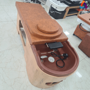 Giường gội đầu dưỡng sinh chậu nhựa khung gỗ G559 - Ảnh 04