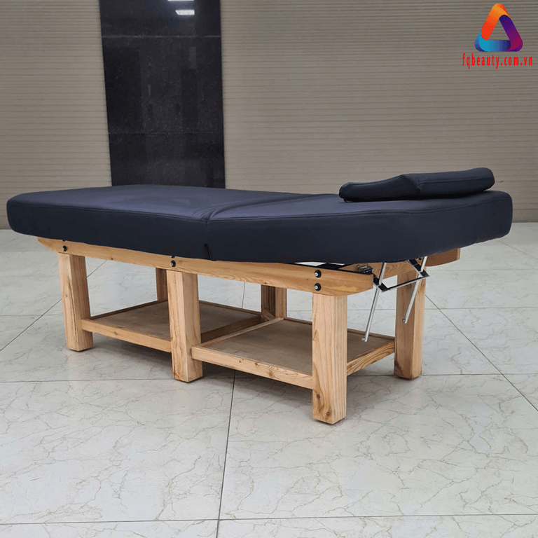 Giường massage khung gỗ cao cấp nâng hạ phần đầu GSC588 - Ảnh 02