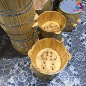 Chậu gỗ ngâm chân có huyệt vị - Ảnh 01